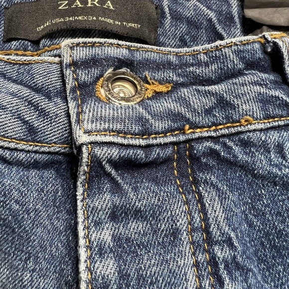 Zara Blue Skinny Jeans with Yellow Stripes - Picture 5 of 12